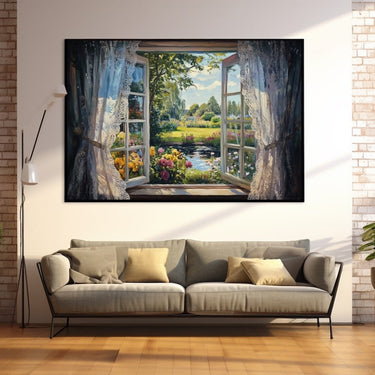 Tableau Fenêtre Ouverte sur Jardin